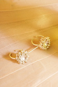 White Finish Pearl Double Ring