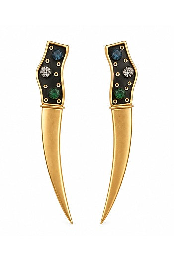 Gold Plated Cubic Zirconia Handcrafted Dangler Earrings