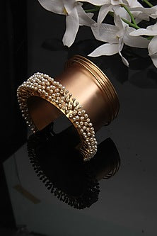 Gold Finish Pearl Cuff