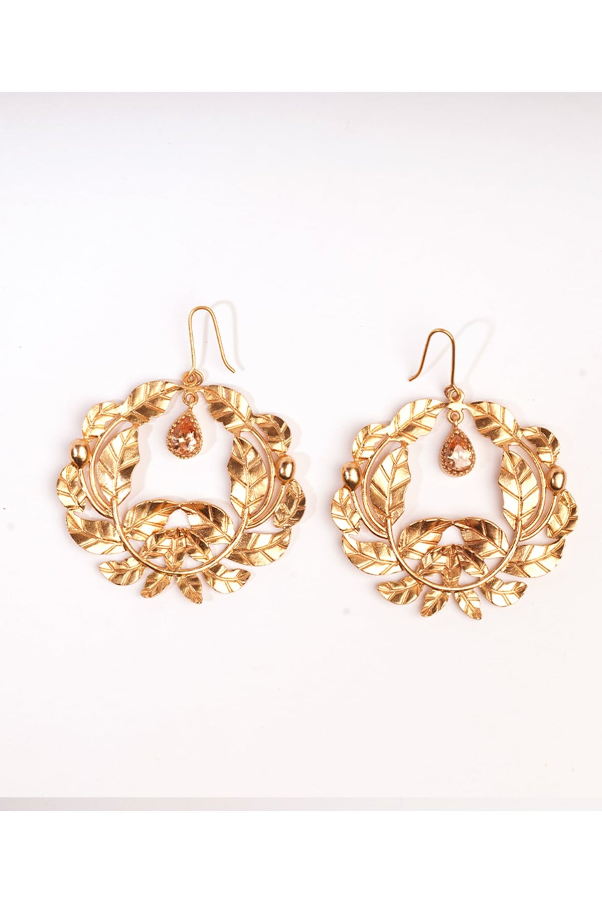 Gold Finish Drop Earrings