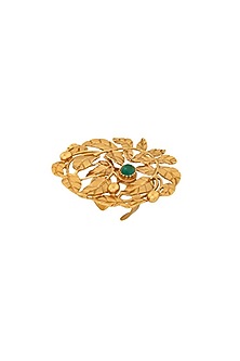 Gold Plated Green Crystal Ring