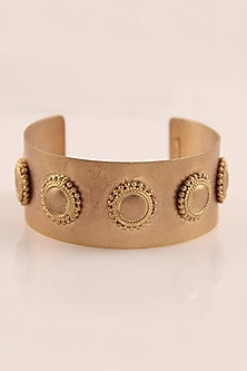 Gold Plated Surya Chakra Hand Cuff