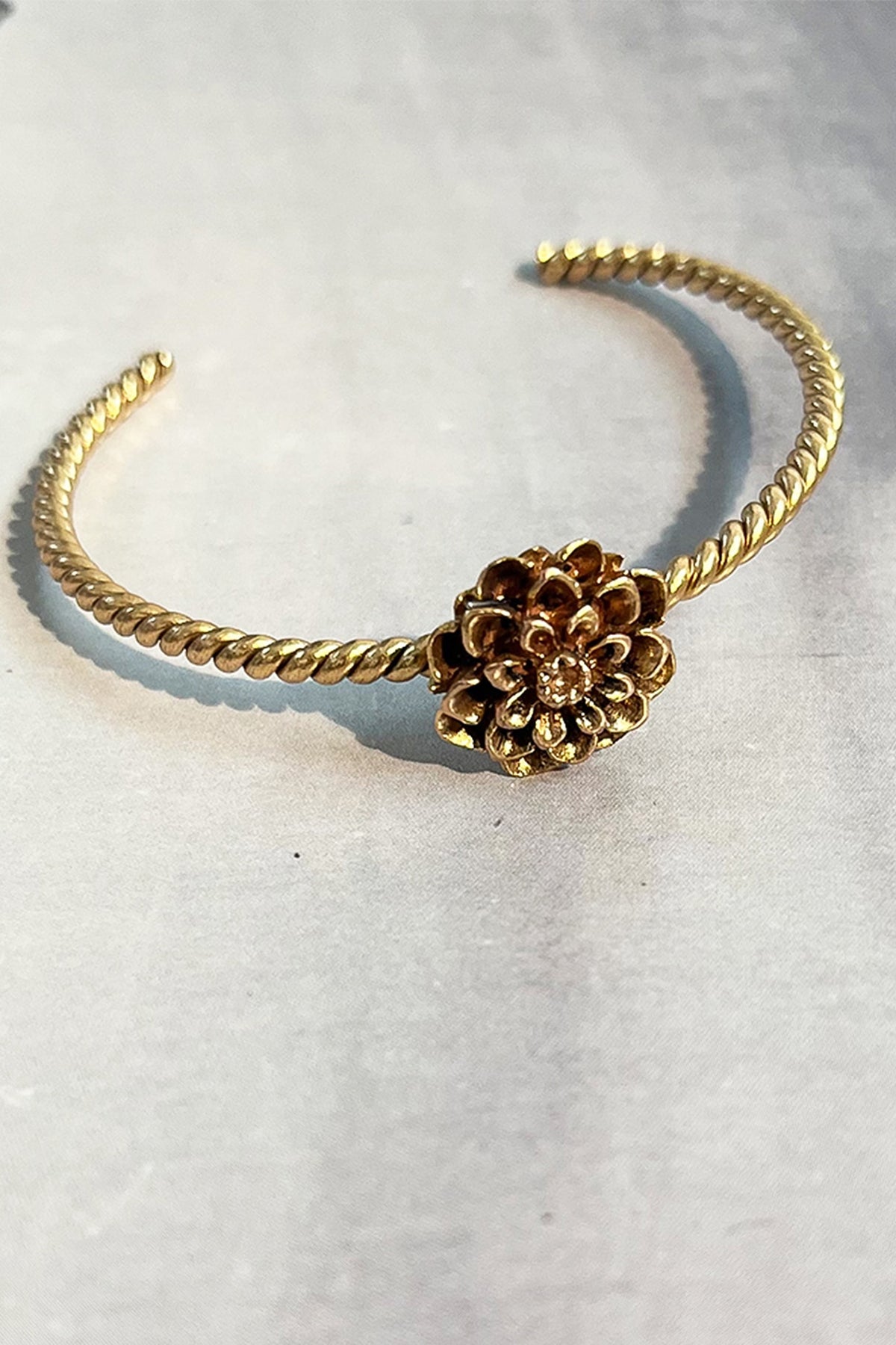 Gold Plated Floral Cuff Bangle