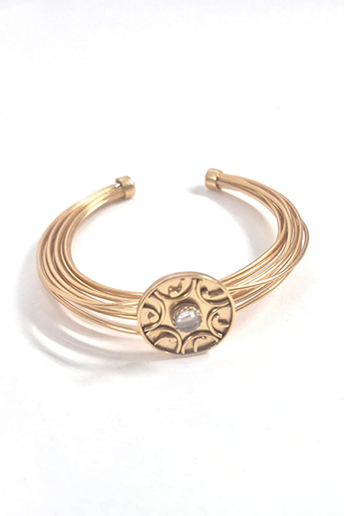 Gold Plated Crystal Handcrafted Cuff Bangle