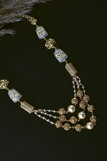 Gold Finish Kundan Polki Necklace