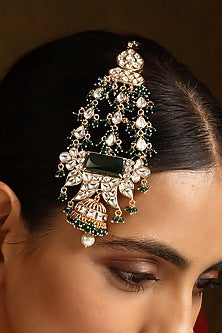 Gold Finish Kundan Polki Pasa