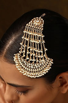 Gold Finish Kundan Polki Pasa