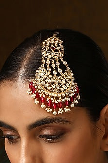 Gold Finish Kundan Polki Pasa