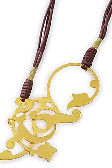 Gold Finish Turkish Long Necklace In Sterling Silver