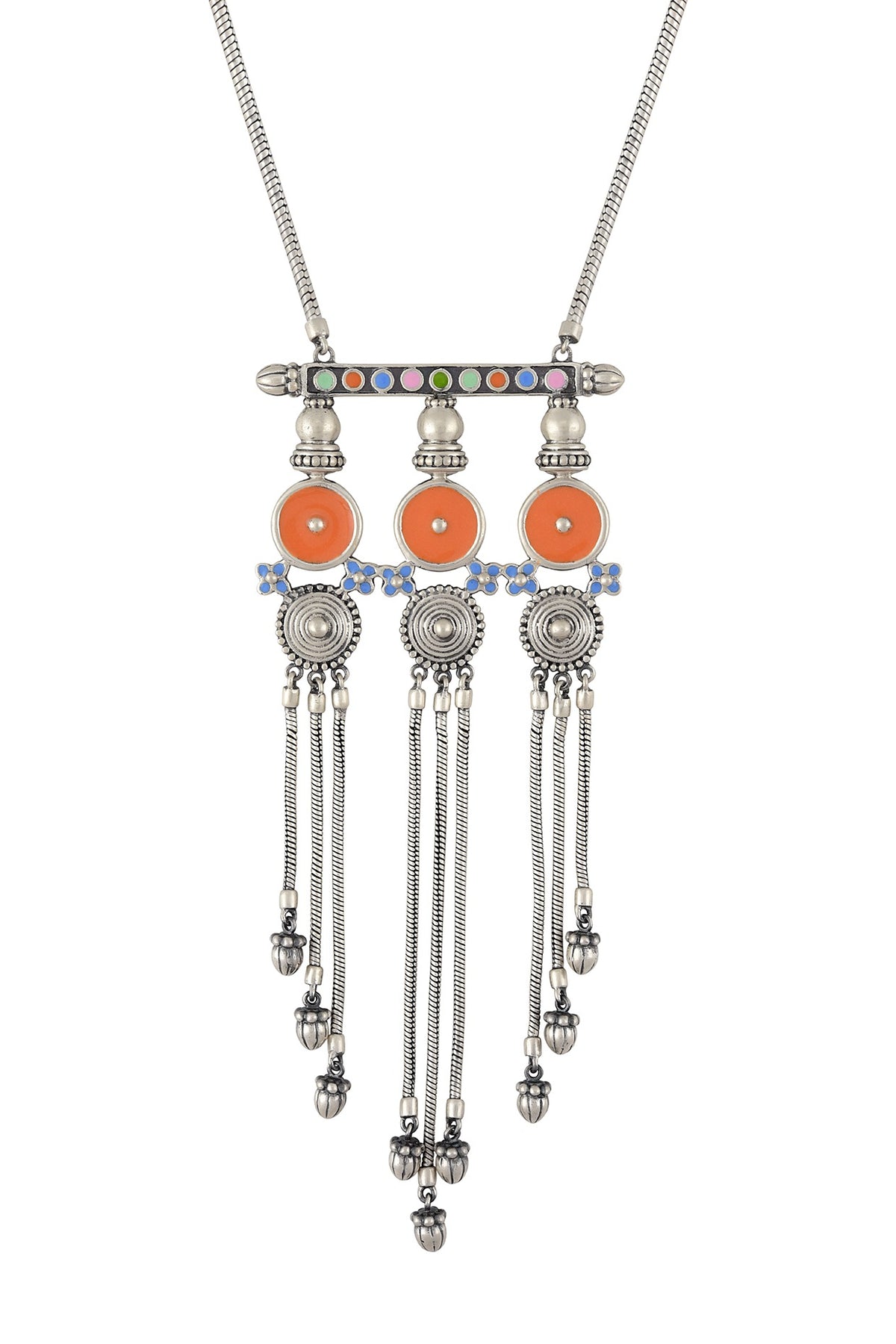 Oxidised Silver Finish Handcrafted Necklace