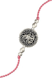 Silver Finish Handcrafted Shiva Motifs Rakhi