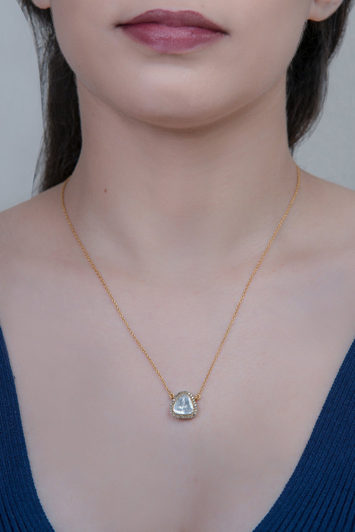 Gold Finish Pendant Necklace