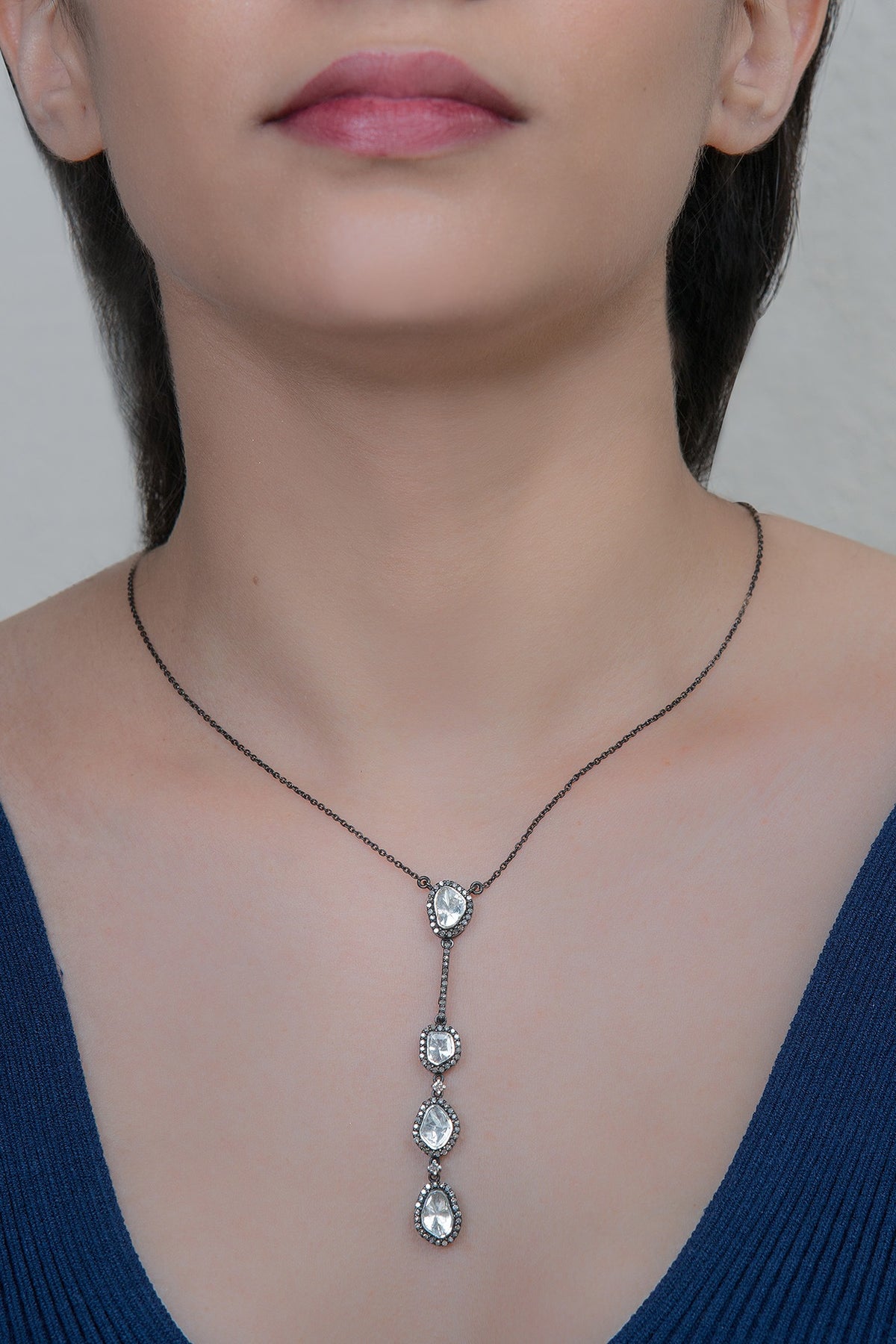 Black Rhodium Finish Pendant Necklace