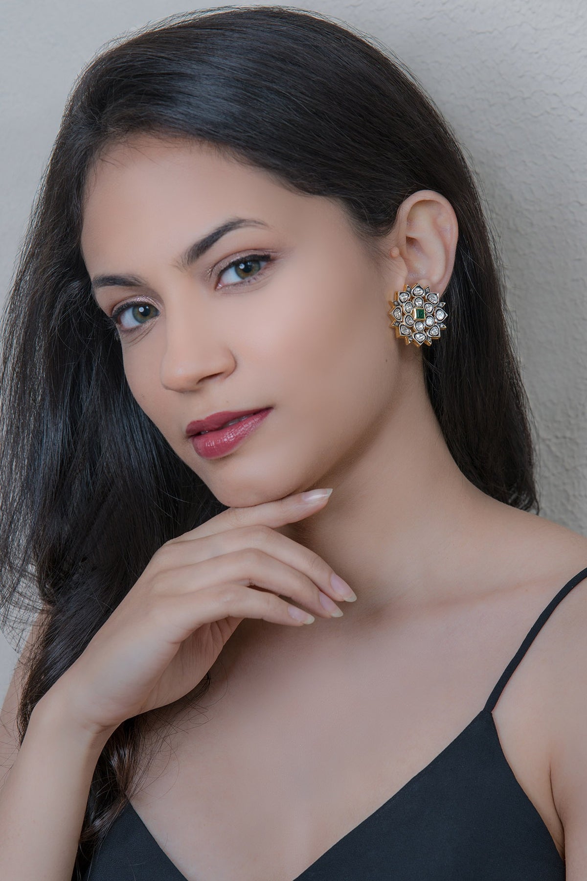 Black Rhodium & Gold Finish Earrings