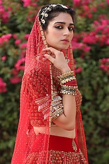 Gold Finish Pearl Cuff In Sterling Silver (Set of 1)