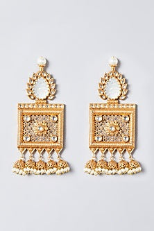Gold Finish Dangler Earrings