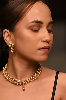 Gold Finish Choker Necklace