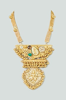 Gold Finish Temple Necklace