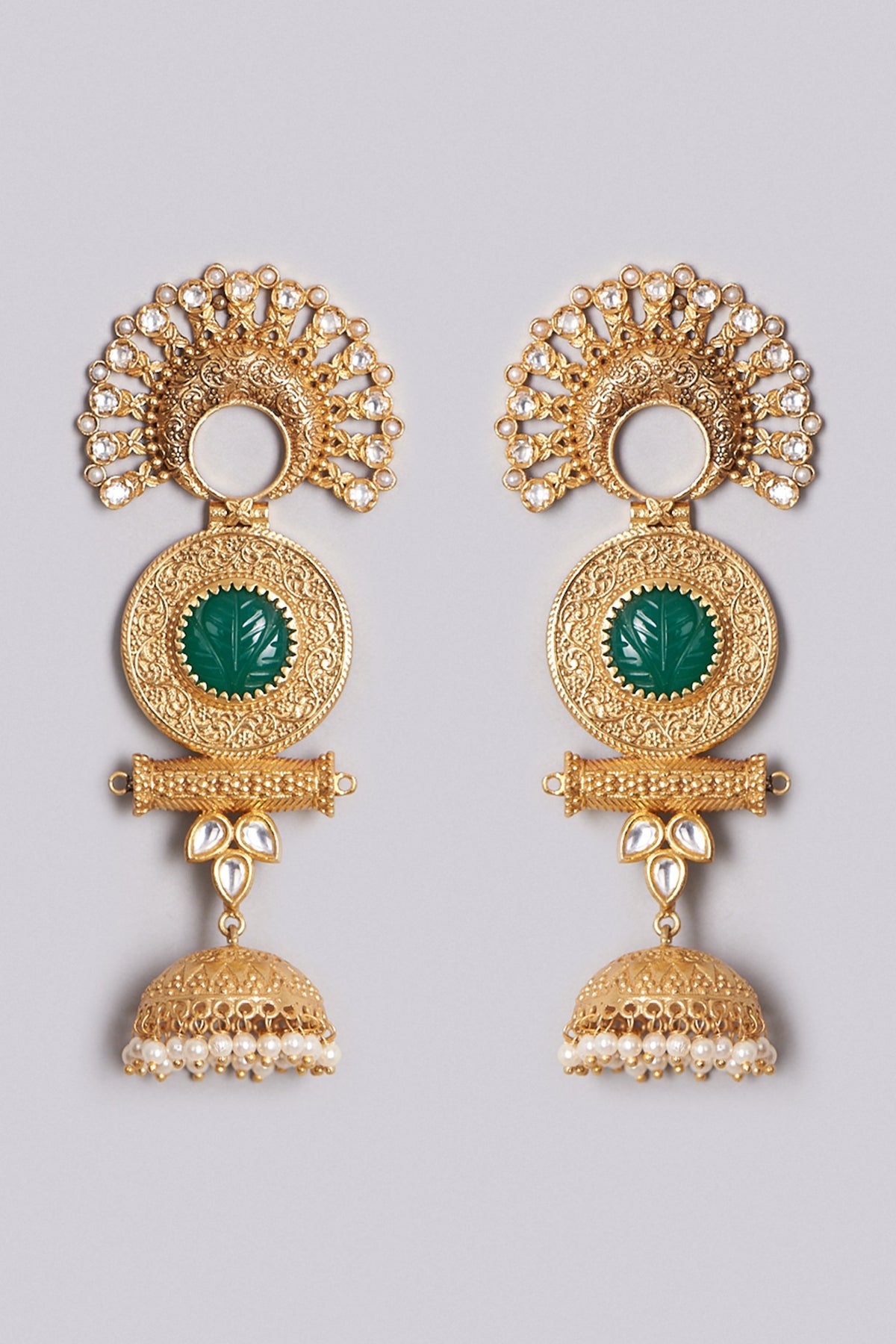 Gold Finish Handcrafted Jhumka Earrings
