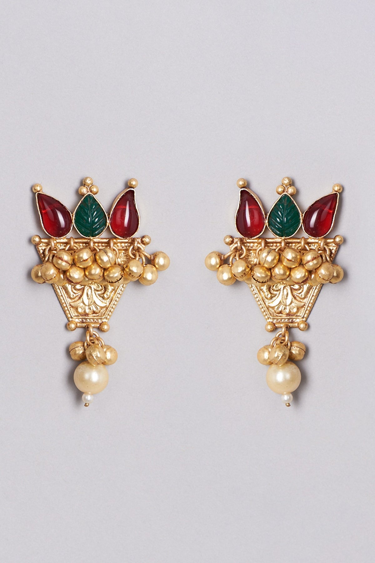 Gold Finish Handcrafted Dangler Earrings