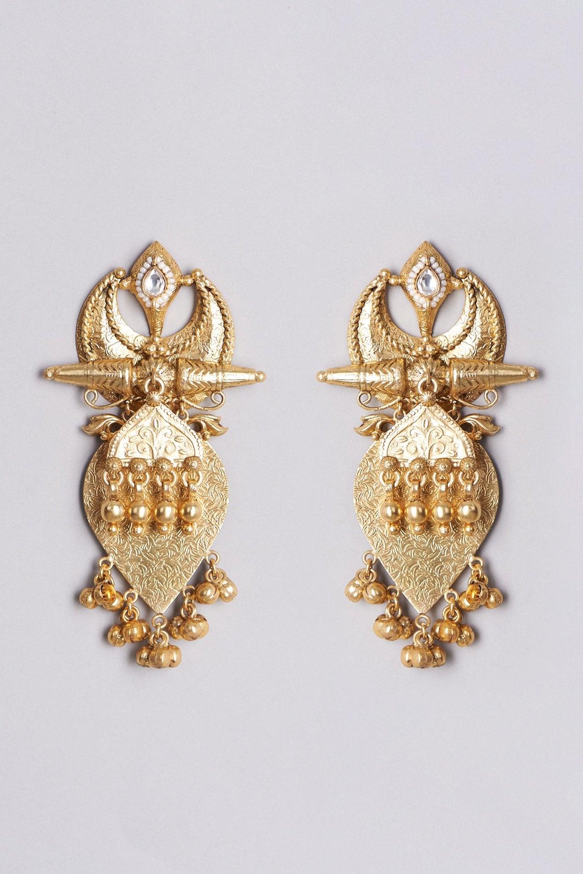 Gold Finish Handcrafted Dangler Earrings
