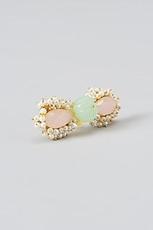 Gold Finish Multi-Colored Stone Ring