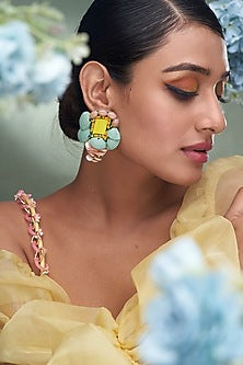 Multi-Colored Stone & Shell Earrings