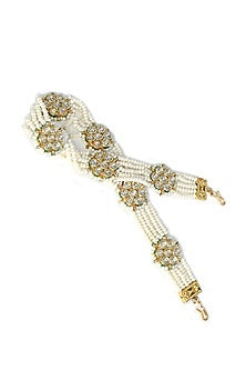 Gold Finish Kundan Polki & Pearl Mathapatti