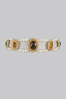 Gold Finish Semi-Precious Stone Necklace