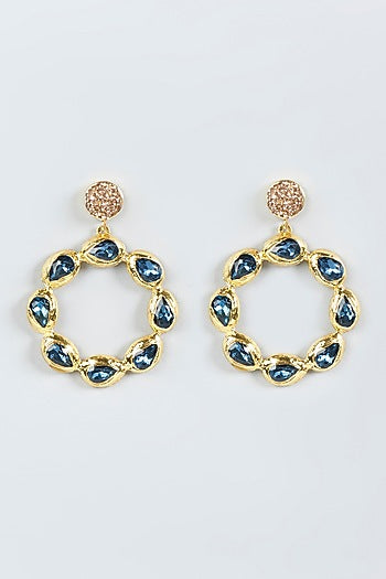 Gold Finish Swarovski Crystal Earrings