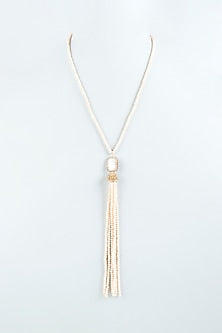 Gold Finish Freshwater Pearl Long Necklace