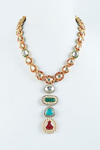 Gold Finish Imitation Kundan Polki Necklace