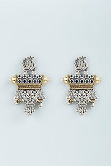 Two Tone Finish Brass Earrings