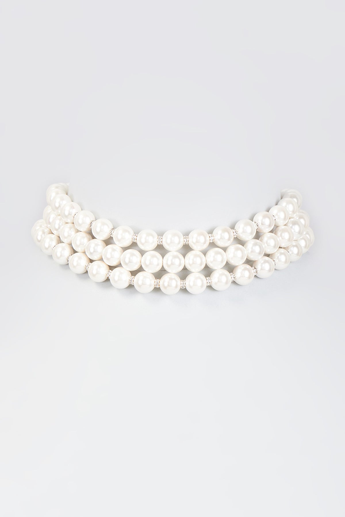 White Finish Shell Pearl Choker Necklace