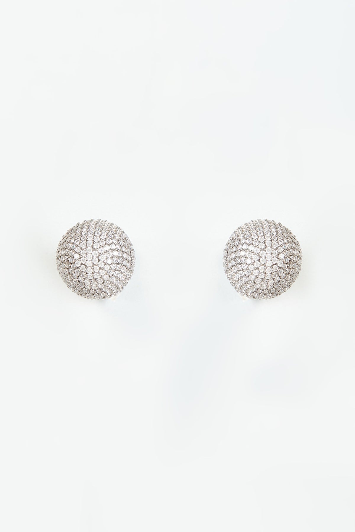 Black Rhodium Finish Zircon & CZ Stone Stud Earrings