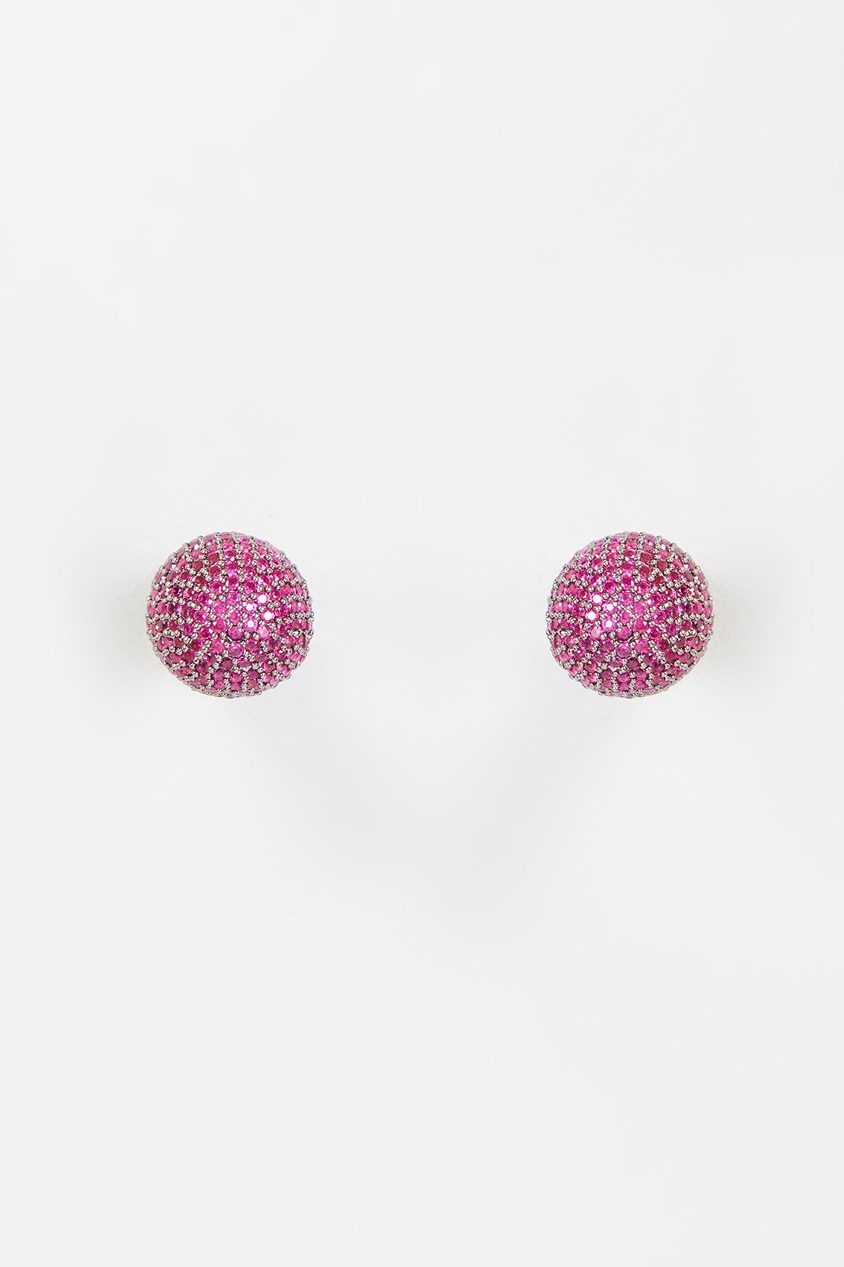 Black Rhodium Finish Zircon & CZ Stone Stud Earrings