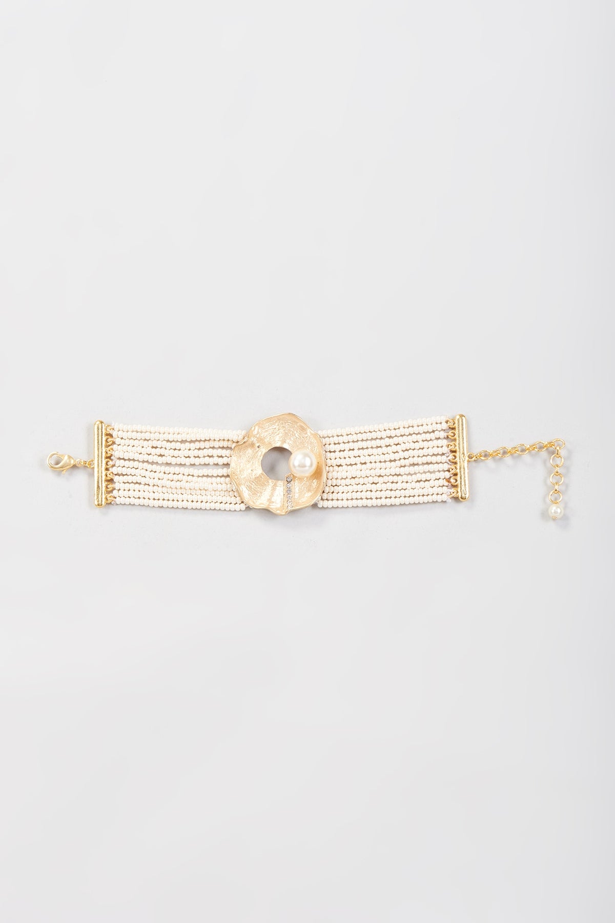Gold Finish Faux Pearl Bracelet