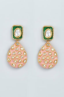 Gold FInish Meenakari Earrings