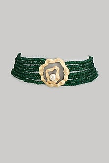 Gold Finish Kundan Polki Choker Necklace