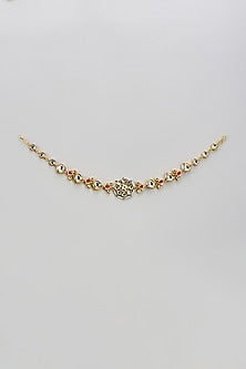 Gold Finish Kundan Polki Mathapatti