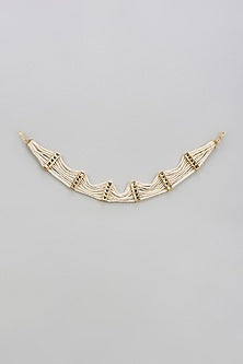 Gold Finish Kundan Polki Mathapatti