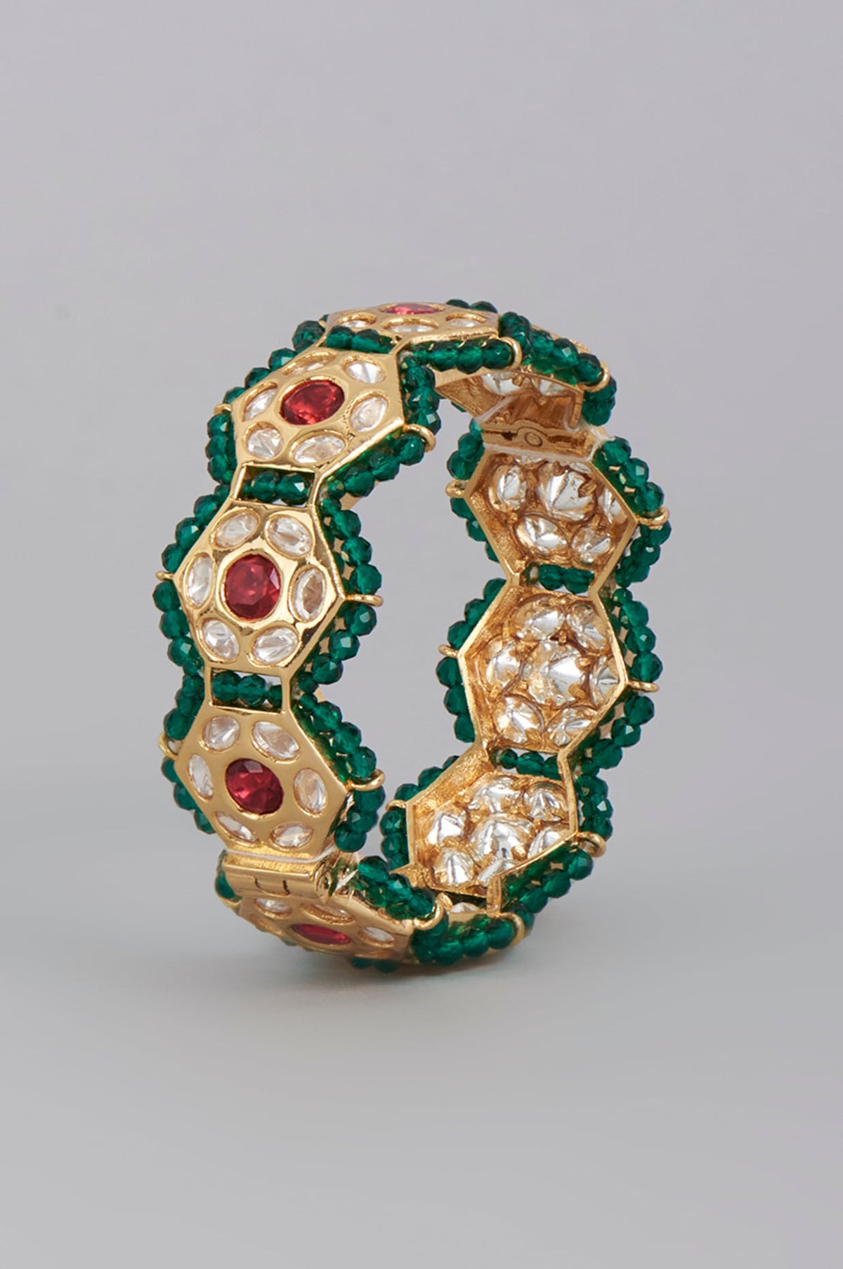 Gold Finish Meenakari Bangle