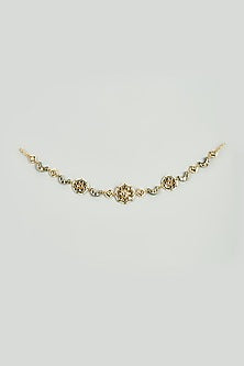 Gold Finish Kundan Polki Mathapatti