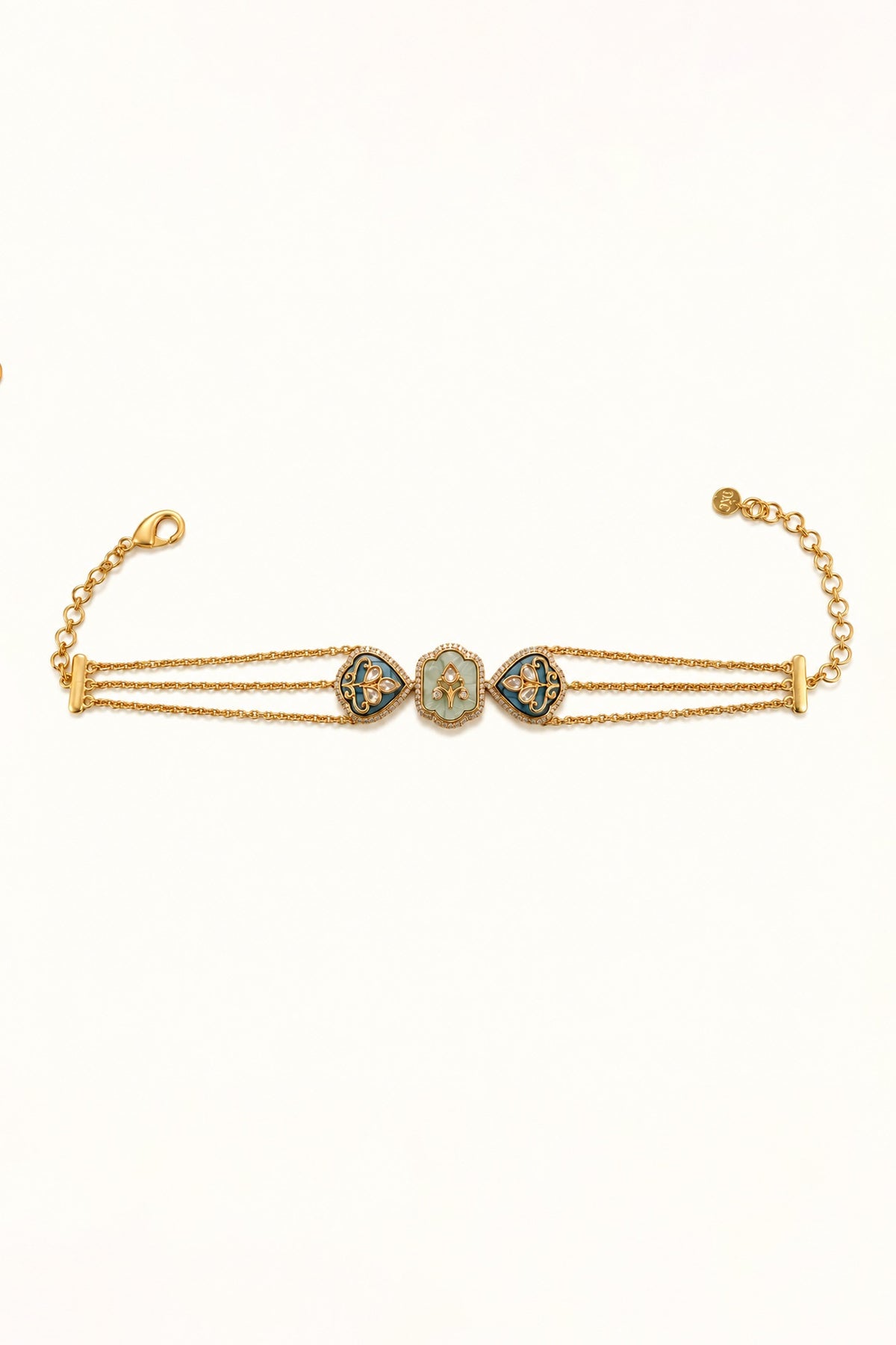 Gold Finish CZ Stone Choker Necklace Set