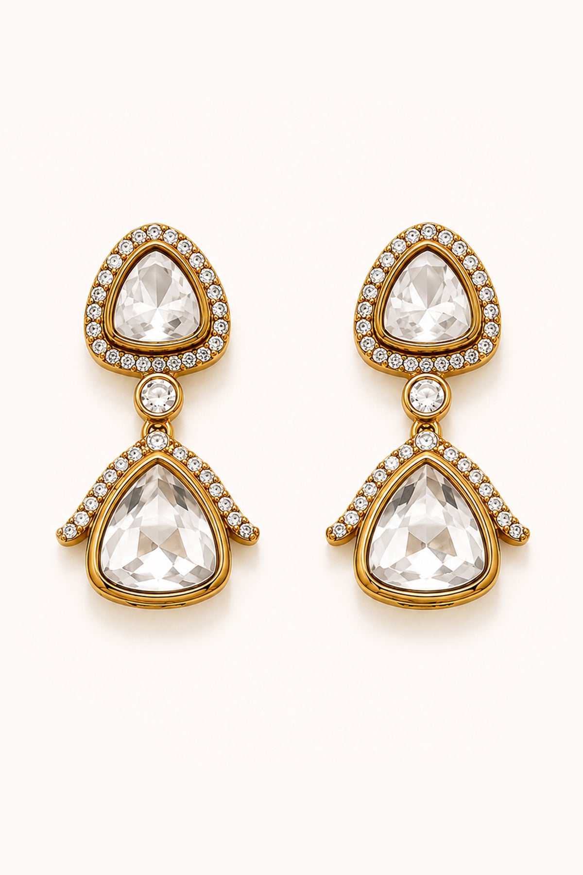Gold Finish Imitation Polki Necklace Set