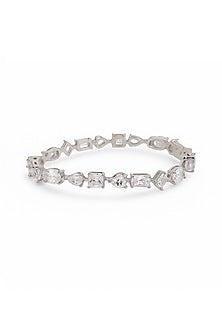 White Finish CZ Stone Bracelet