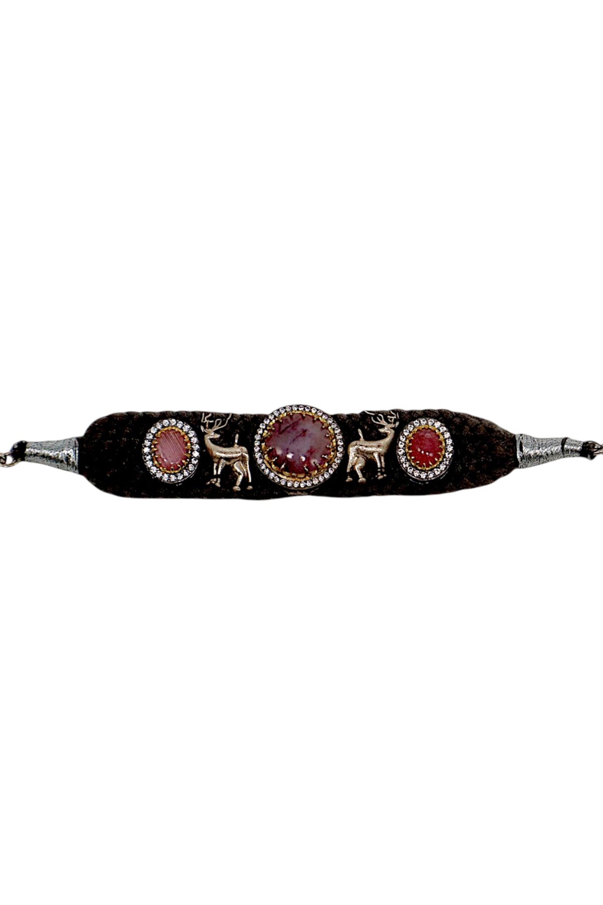 Gold Finish Multi-Colored Semi-Precious Stone Bracelet