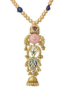 Gold Finish Imitation Kundan Polki Long Necklace