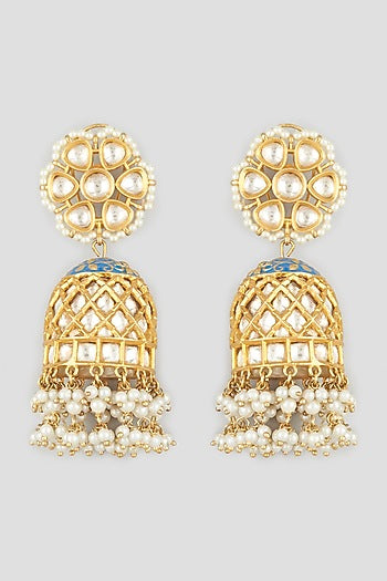 Gold Finish Meenakari Earrings