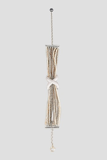 White Finish Crystal Beads Necklace